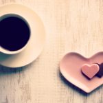 coffee and two heart chocolates small